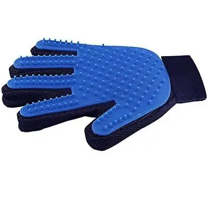 PET GROOMING GLOVE - BLUE