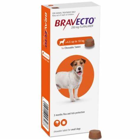 BRAVECTO DOG 250mg (4.5 - 10KG) SMALL BREED