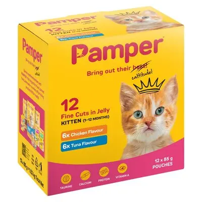 PAMPER KITTEN MULTI PACK IN JELLY (85 GR X 12)