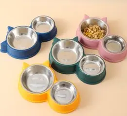 CAT SHAPED SS BOWL 30CM X 25CM X 5CM