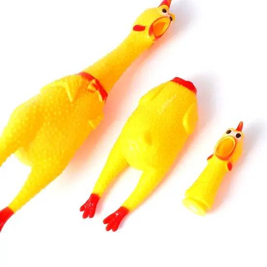 SQUEAKY SHRILLING CHICKEN DOG TOY 16CM