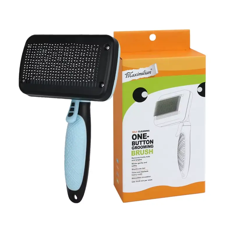 ONE BUTTON GROOMING BRUSH SELF CLEANING (92287)