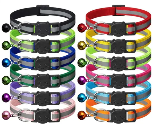 REFLECTIVE NYLON CAT COLLAR With BELL
