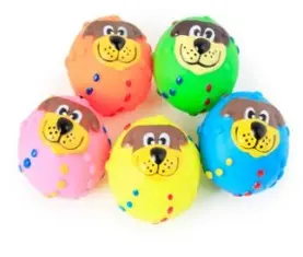 SQUEAKY FACE BALL TOY 6.5CM