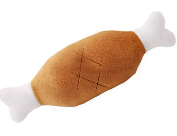 SQUEAKY DRUMSTICK DOG FLUFFY TOY 20CM