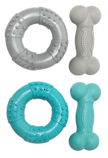 TPR Squeaky Bone/Ring Play Toy 10.5cm