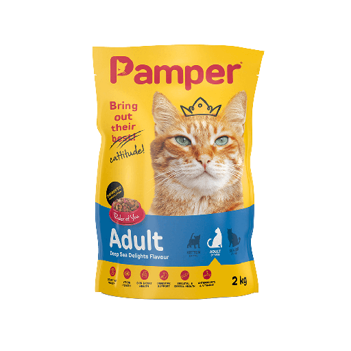 Pamper Deep Sea Delights Adult Dry Cat Food 2kg